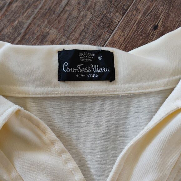 Vintage Countess Mara polo Men’s XL Yellow Dress Shirt Classic Casual Top - Picture 5 of 6